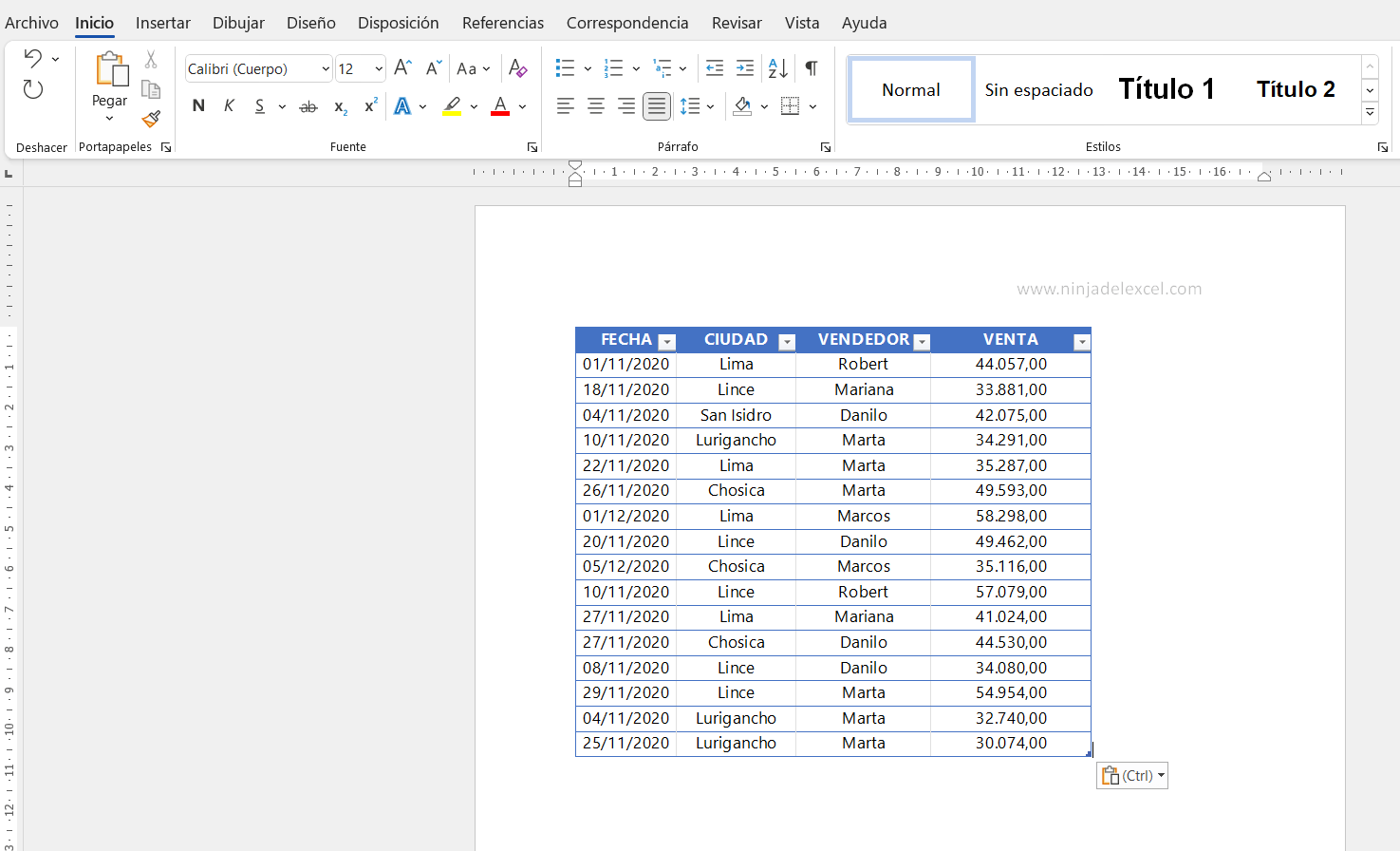 Como Convertir Excel a Word tutorial