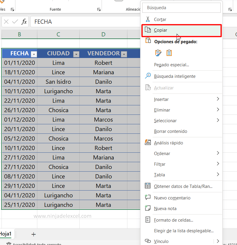 Convertir Excel a Word