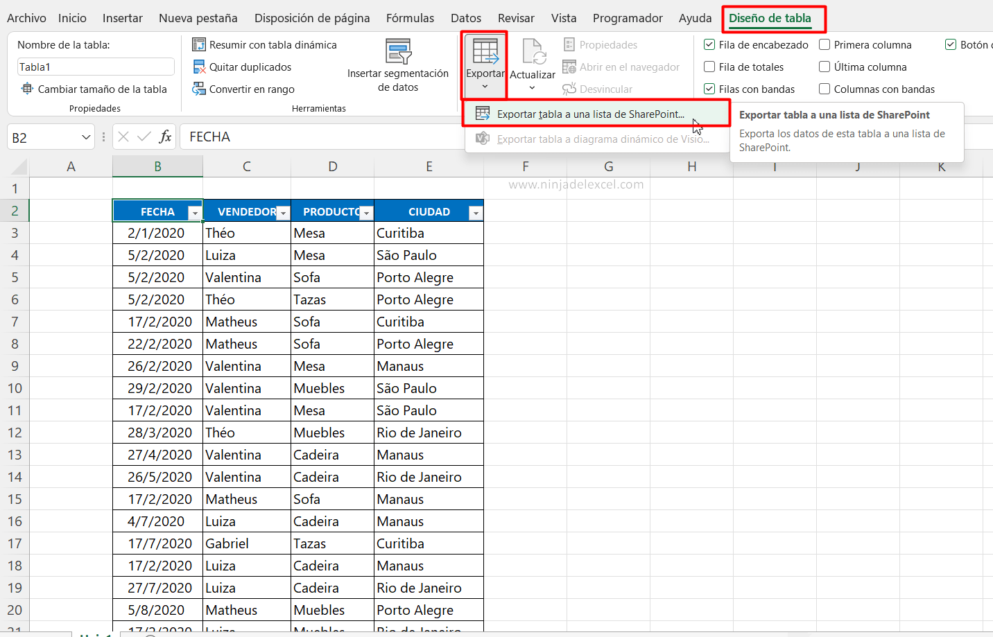 Exportar una Tabla de Excel a SharePoint paso a paso