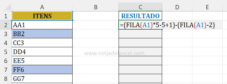 Como Extraer Elementos de Forma Alternativa en Excel