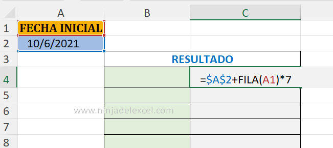 Como Seleccionar Rango de Semanas Completas en Excel
