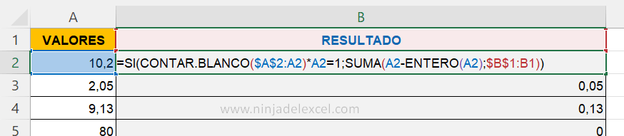 Decimales de un Número en Excel tutorial