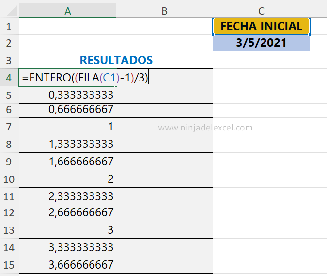 Hacer Rango de Fechas Secuenciales con Repetición en Excel
