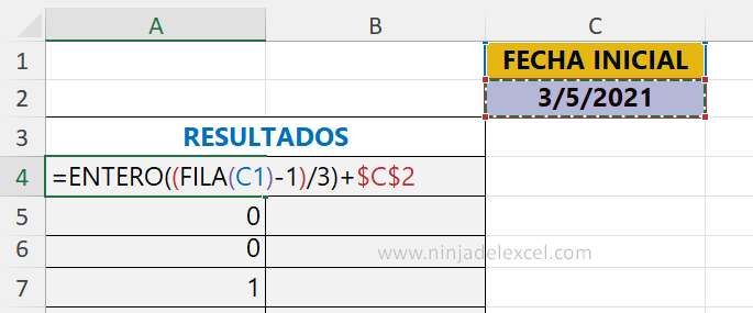 Insertar Rango de Fechas Secuenciales con Repetición en Excel
