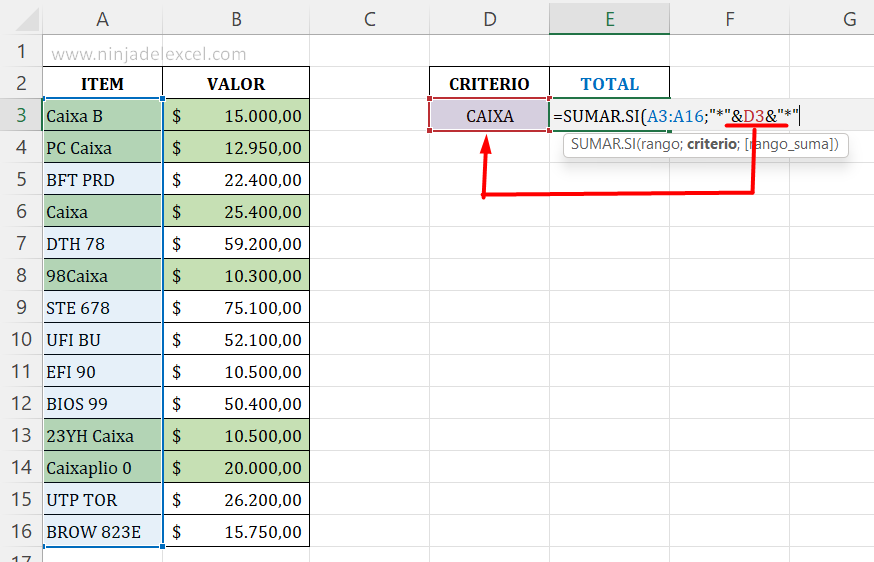 Sumar Valores con Caracteres Comodín en Excel en la practica