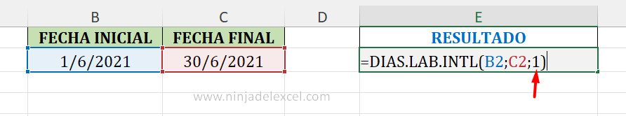 Buscar Número de Semanas Entre dos Fechas en Excel