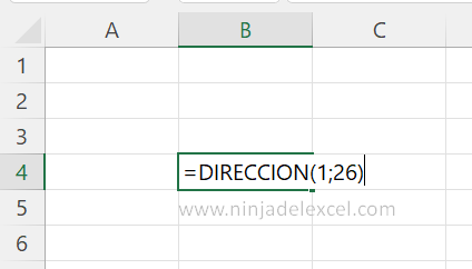 Como Usar la Función DIRECCION en Excel
