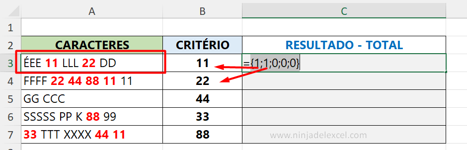 Contar Números en medio de Caracteres en Excel