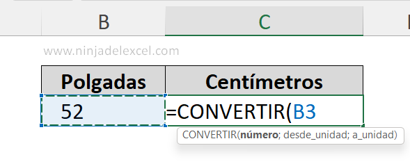 Convertir Pulgadas a Centímetros en Excel paso a paso