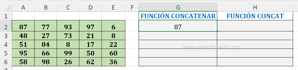 Diferencias entre las Funciones CONCATENAR y CONCAT en Excel paso a paso