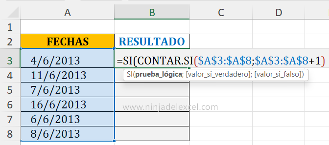 Extraer Fechas Consecutivas en Excel