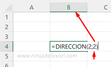 Función DIRECCION en Excel paso a paso