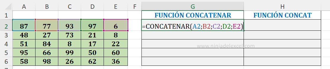 Funciones CONCATENAR y CONCAT en Excel Tutorial