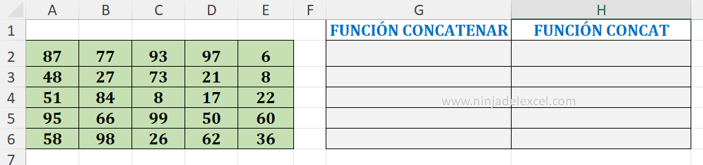 Funciones CONCATENAR y CONCAT en Excel