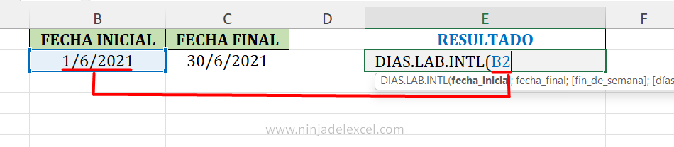 Número de Semanas Entre dos Fechas en Excel paso a paso