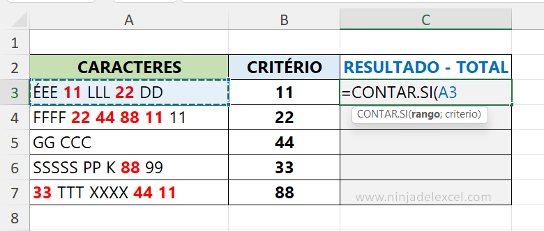 Números en medio de Caracteres en Excel paso a paso