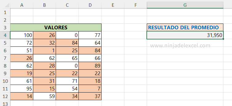 Promedio con 4 Criterios en Excel