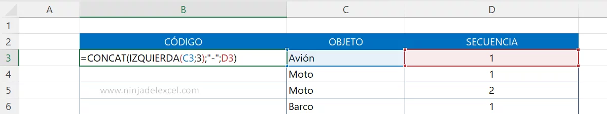 Códigos Alfanuméricos Automáticos en Excel paso a paso