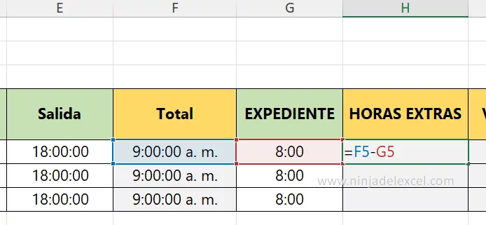 Como Calcular Horas Extras en Excel tutorial
