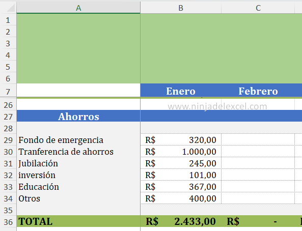 Como hacer una planilla de Gastos personales en Excel