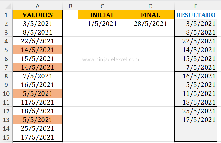 Fechas Aleatórias sin Repetir en Excel