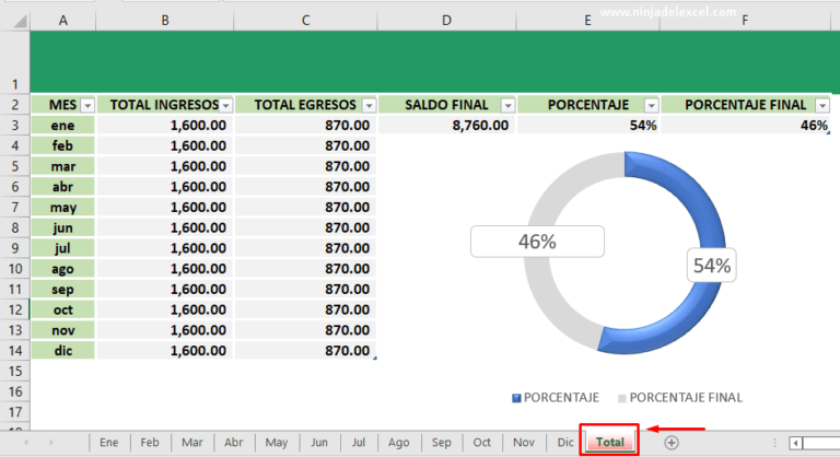 Plantilla De Ingresos Y Egresos Mensuales En Excel Ninja Del Excel 1634