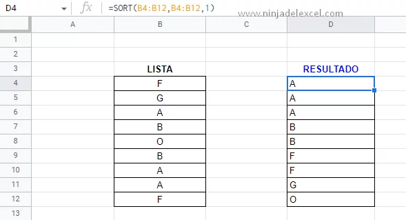 Función UNIQUE y Función SORT en Google Sheets simple y facil