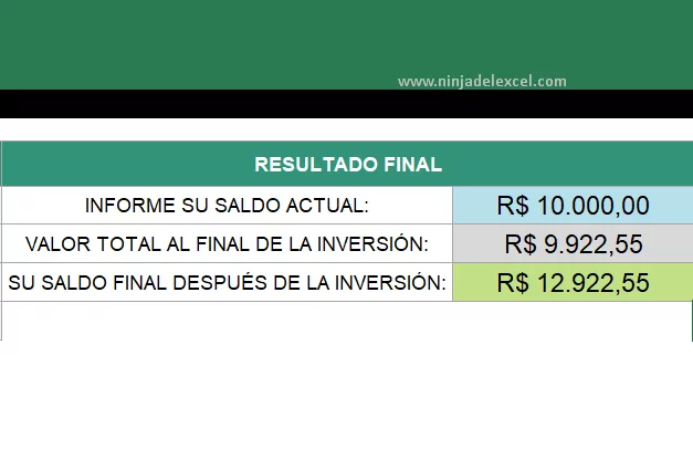 Plantilla de Inversión y Valor Futuro en Excel muy fácil