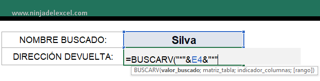 BUSCARV Con Carácter Comodín en Excel paso a paso