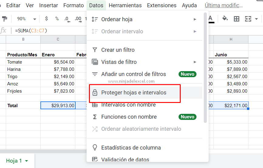 Cómo Bloquear Celdas en Google Sheets paso a paso