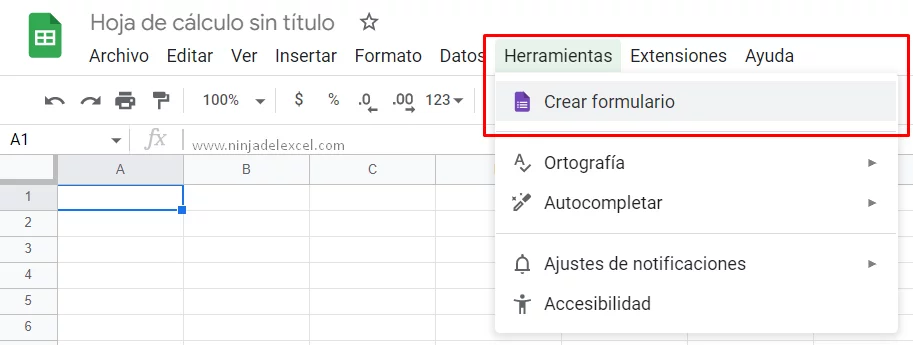 Crear Formulario de Opción Múltiple en Google Sheets