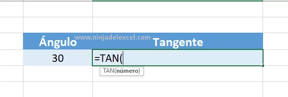 Función TAN en Excel Como Calcular la Tangente