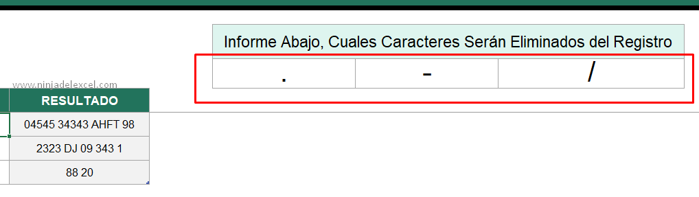Plantilla Para Eliminar Caracteres en Excel paso a paso
