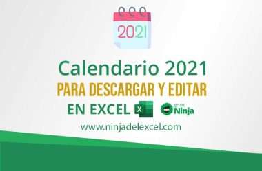 Calendario 2021 en Excel Para Descargar y Editar