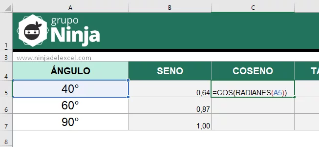 Cómo Hacer SENO, COS Y TAN En Excel - Ninja Del Excel