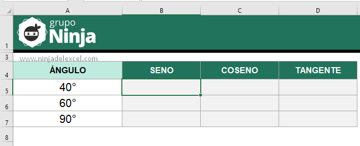 Cómo Hacer SENO, COS y TAN en Excel