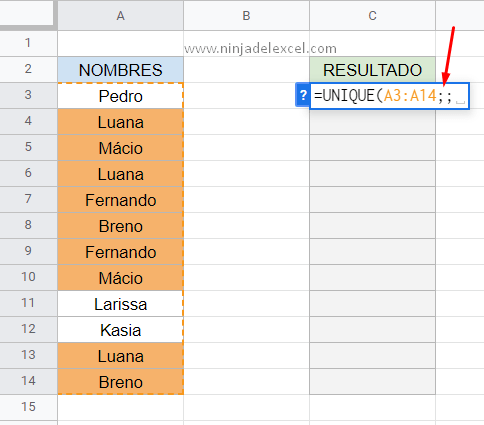 Cómo Ignorar Nombres Duplicados en Google Sheets tutorial facil