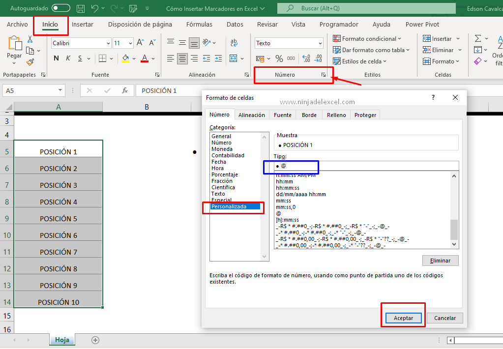 Cómo Insertar Marcadores en Excel muy facil y simple