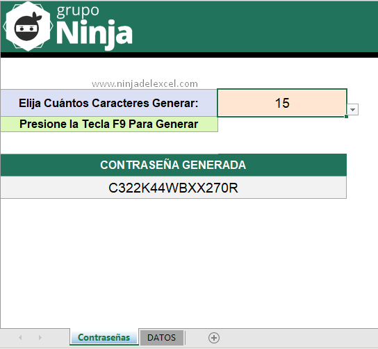 Generador de Contraseñas en Excel para Descargar