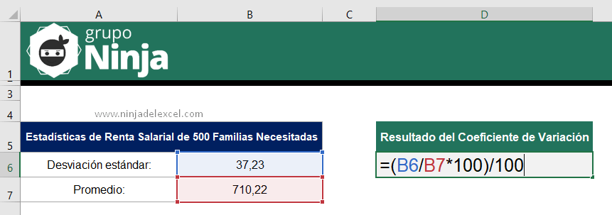 Cómo Calcular el Coeficiente y la Variación en Excel paso a paso