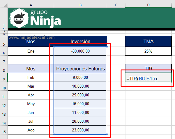 Cómo Calcular La Tir En Excel Ninja Del Excel