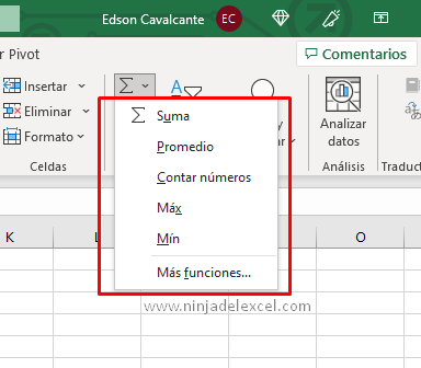 Cómo usar la función AUTOSUMA en Excel paso a paso