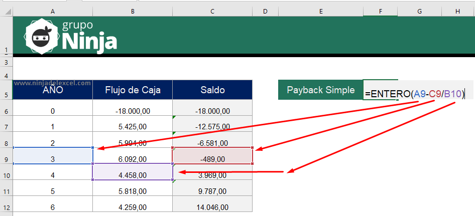 Como Calcular el PAYBACK en Excel tutorial facil