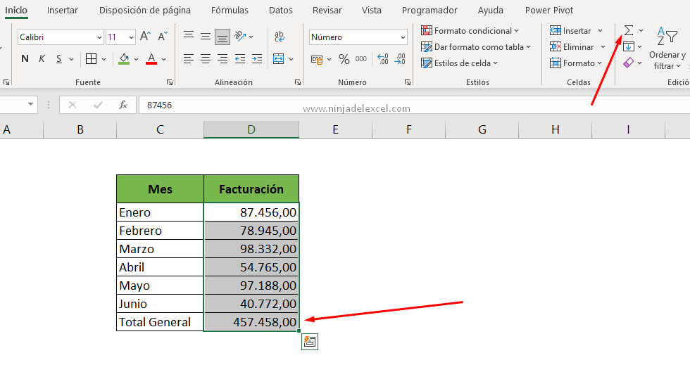 Cómo usar la función AUTOSUMA en Excel tutorial paso a paso