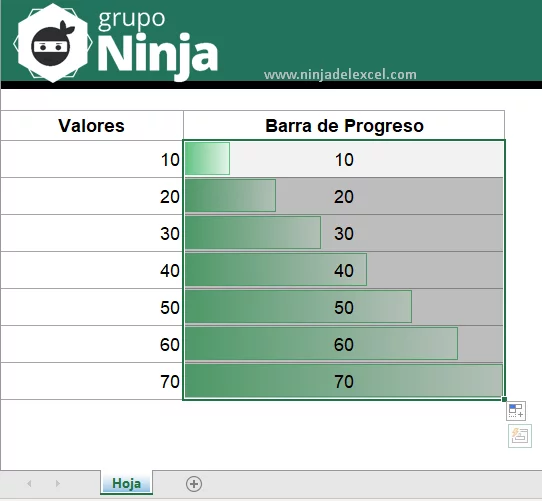 Formato Condicional con Barra de Progreso en Excel tutorial paso a paso