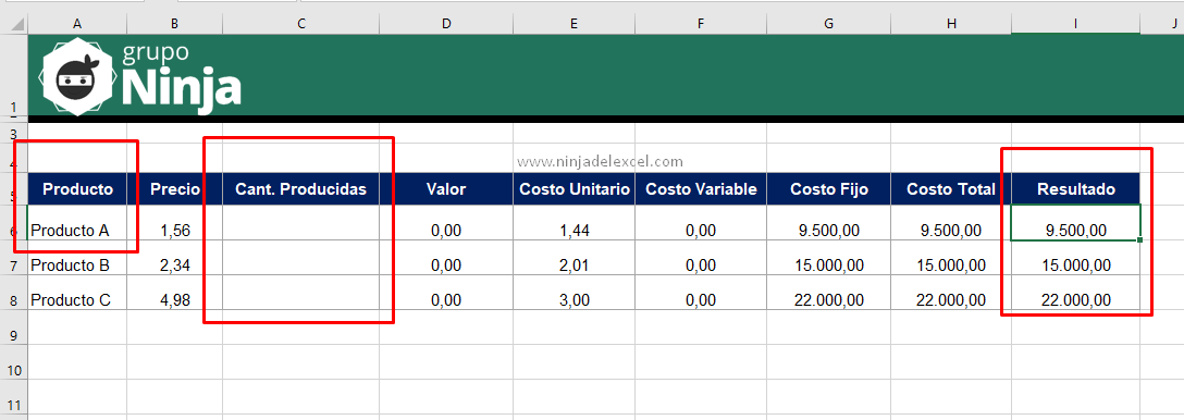 Calcular el punto de equilibrio en Excel paso a paso
