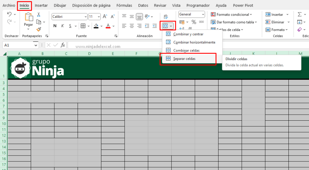 Eliminar Todas Las Celdas Combinadas En Excel Ninja Del Excel