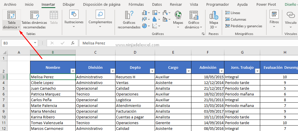 Tablas dinámicas de Excel Online paso a paso