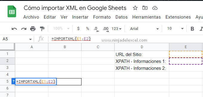 Cómo importar XML en Google Sheets tutorial paso a paso
