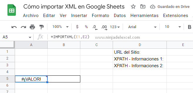 Cómo importar XML en Google Sheets tutorial muy facil